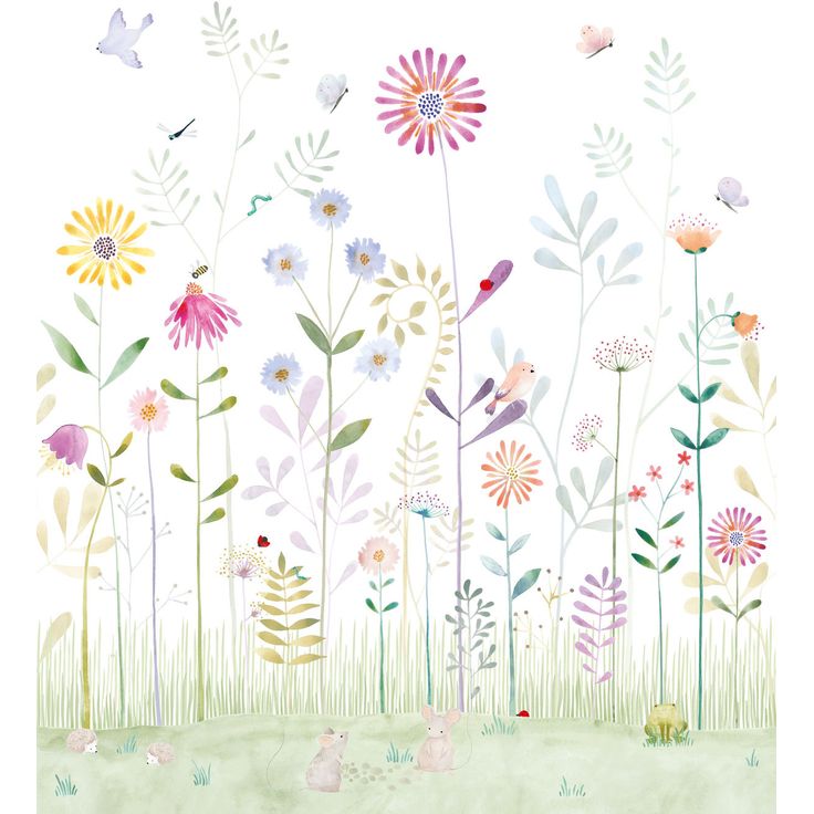Kuvatapetti Casadeco The Garden Small World With Frog S Bouquet 200x250cm (88297405)