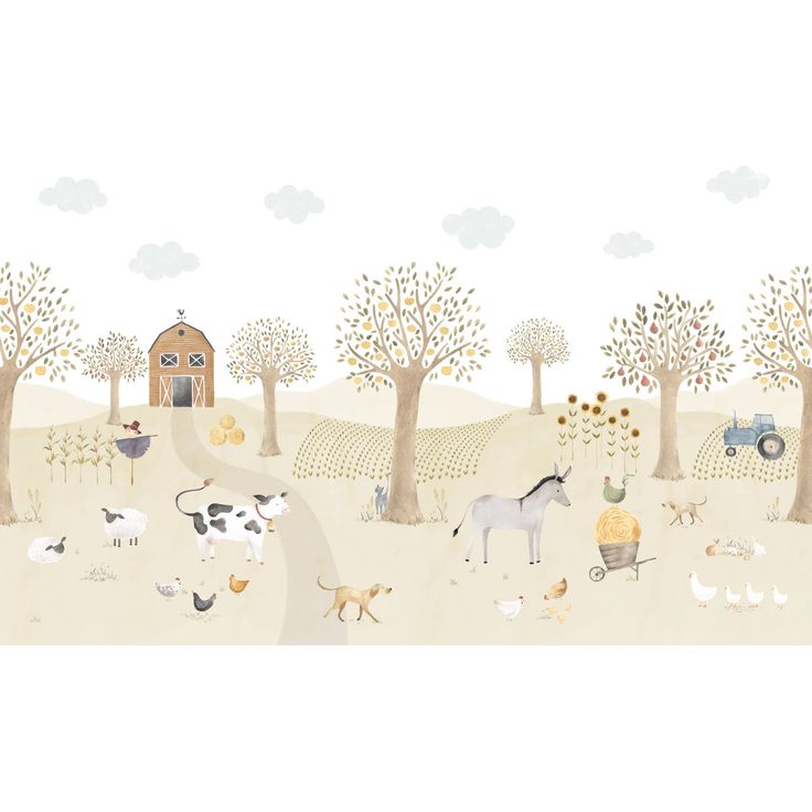 Kuvatapetti Casadeco The Farm Adventures Full S Naturel 400x250cm (88567710)