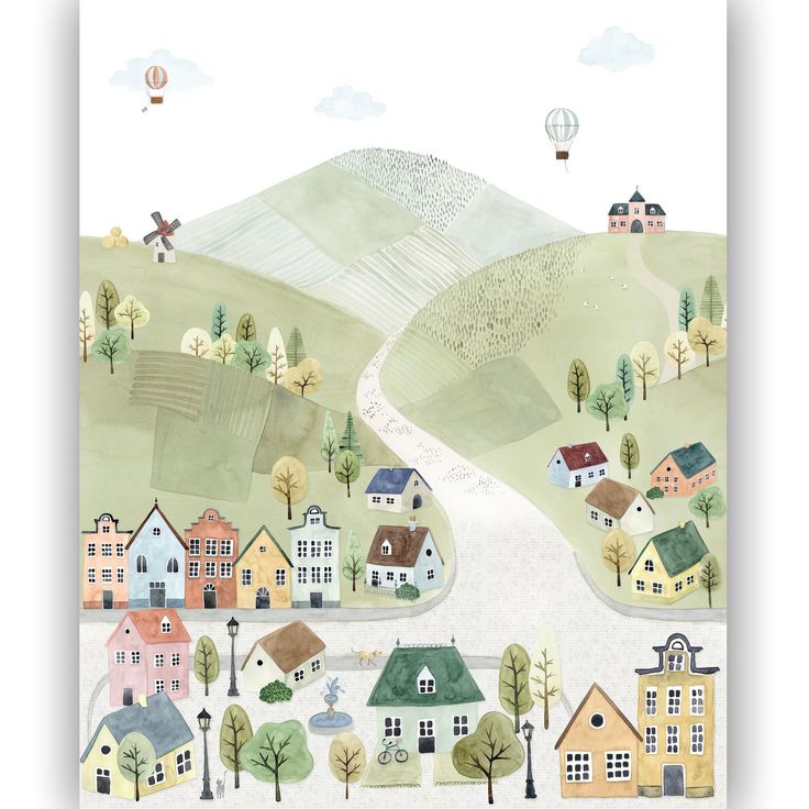 Kuvatapetti Casadeco Welcome To The Village Multico S 200x250cm (200713605)