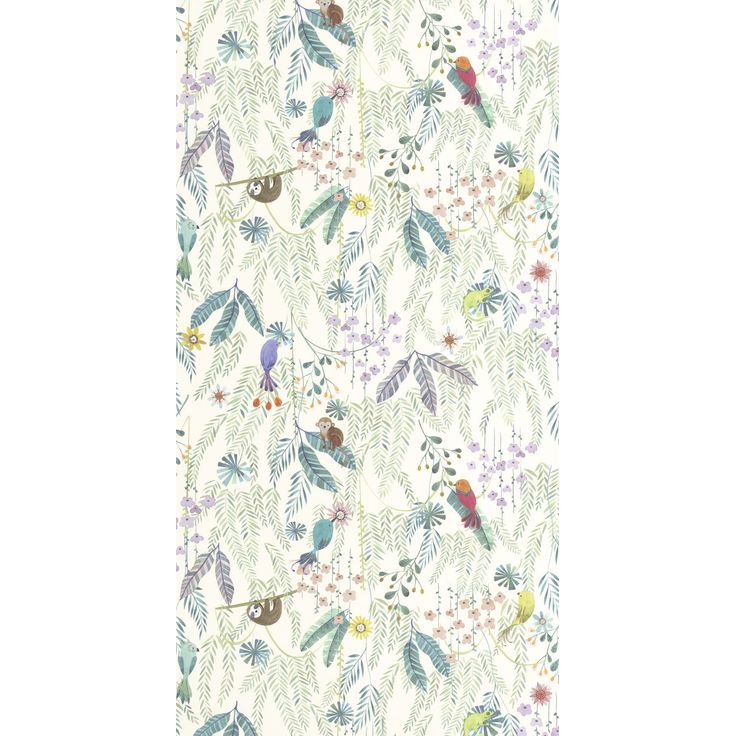 Tapetti Casadeco Tropical Forest Multico Fond Blanc (200757447)