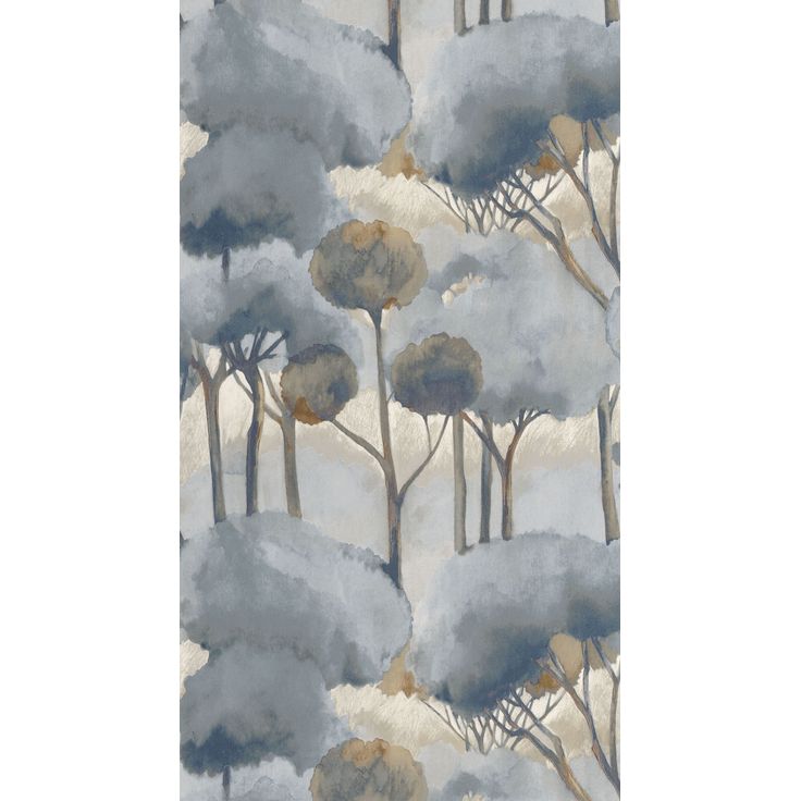 Tapetti Casadeco Foret Des Landes, non-woven, vinyylipinta, Bleu Orage (200926312)