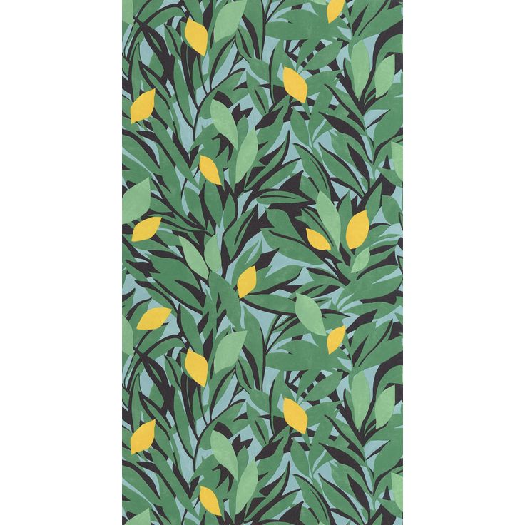 Tapetti Caselio Cassis, non-woven, vinyylipinta, Vert Feuille Jaune (105457720)