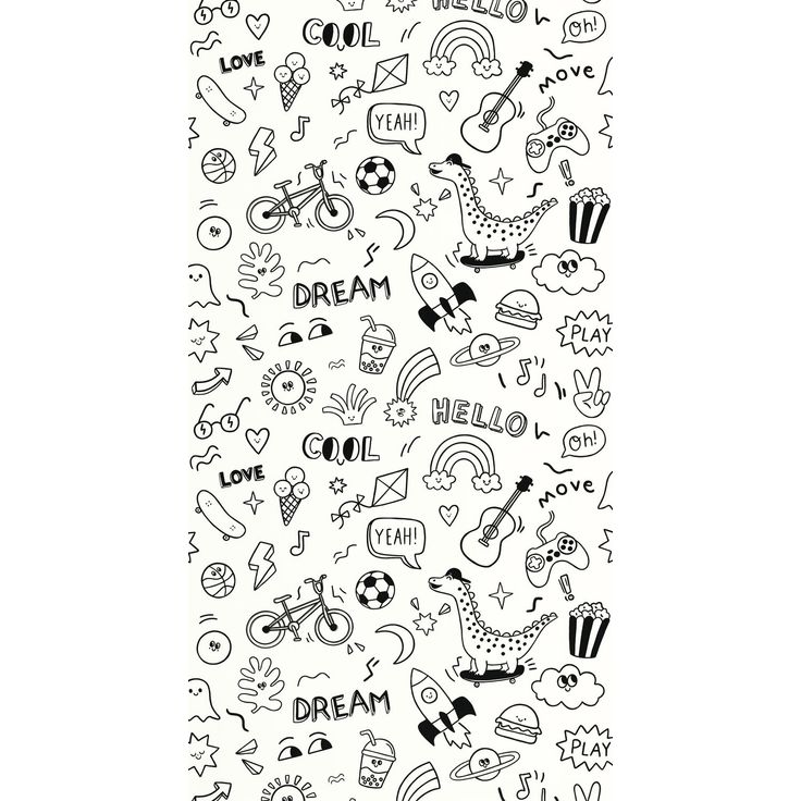 Tapetti Caselio A Vos Crayons, non-woven, vinyylipinta, Noir 0.53x6.5m (105829090)