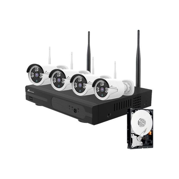 Valvontakamerapaketti Celotron Nivian, 3MP, 4 kameraa, 8 kanavaa