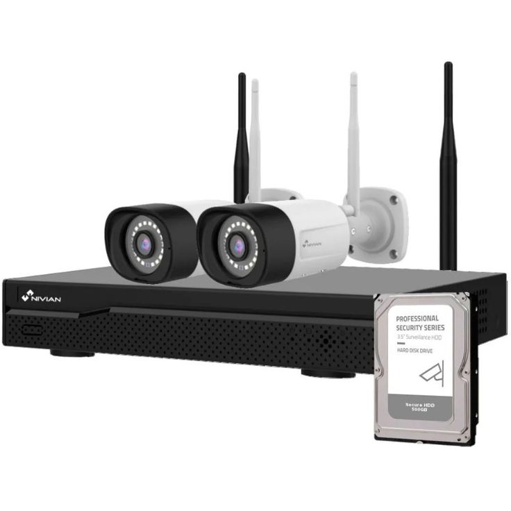 Valvontakamerapaketti Celotron Nivian Professional, 3MP, 2 kameraa, 10 kanavaa, 500GB