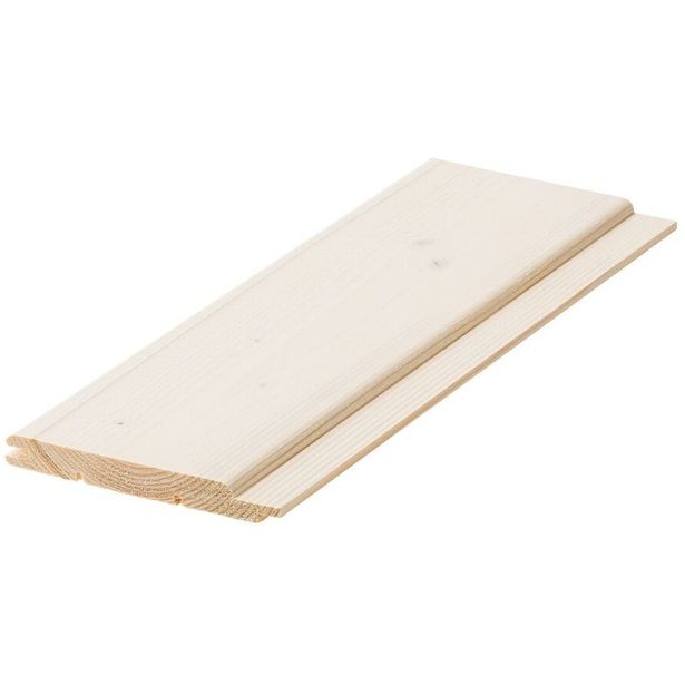 Sisustuspaneeli Cent STP 14x120mm, kuusi, valkolakattu, päätypontattu, eri pituuksia