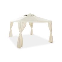 Paviljongin sivuverhot Bermuda 3x4m, luonnonvalkoinen, Verkkokaupan poistotuote
