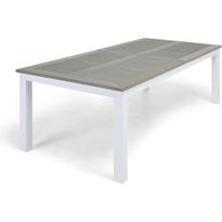 Ruokapöytä Monaco, jatkettava, 100x220/280cm, valkoinen/harmaa