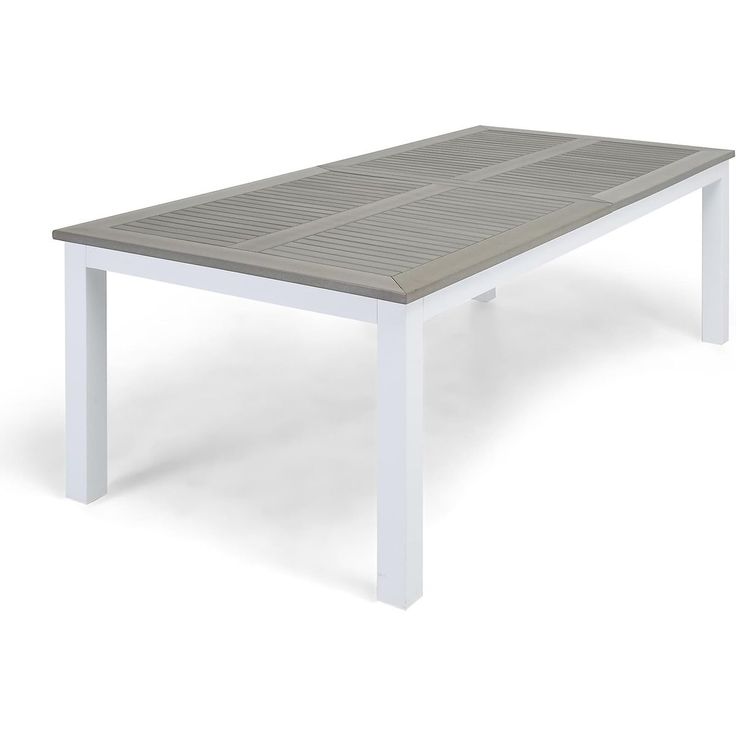 Ruokapöytä Monaco, jatkettava, 100x220/280cm, valkoinen/harmaa