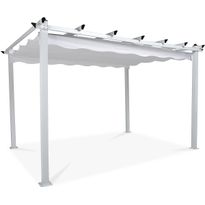 Pergola 2.95x3.95m, laskostettava katto, valkoinen