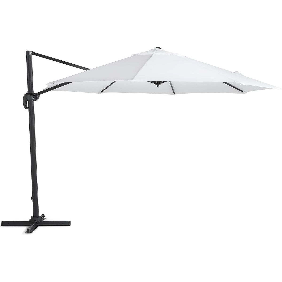 Aurinkovarjo Vienna Lyx, Ø350cm, valkoinen/musta