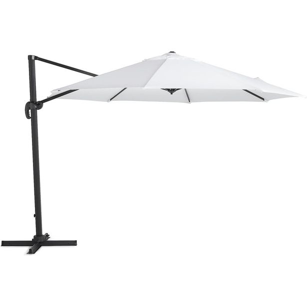 Aurinkovarjo Vienna Lyx, Ø350cm, valkoinen/musta