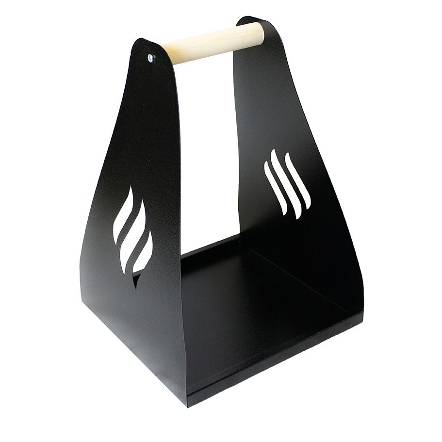Puunkantoteline Carelia Grill®, 35x35x50cm, musta