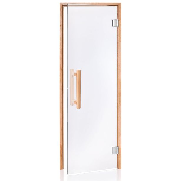 Saunan lasiovi Andres Glass Comfort, leppäkarmi, eri kokoja, eri värejä