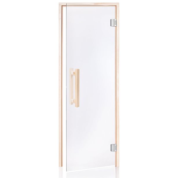 Saunan lasiovi Andres Glass Comfort, haapakarmi, eri kokoja, eri värejä