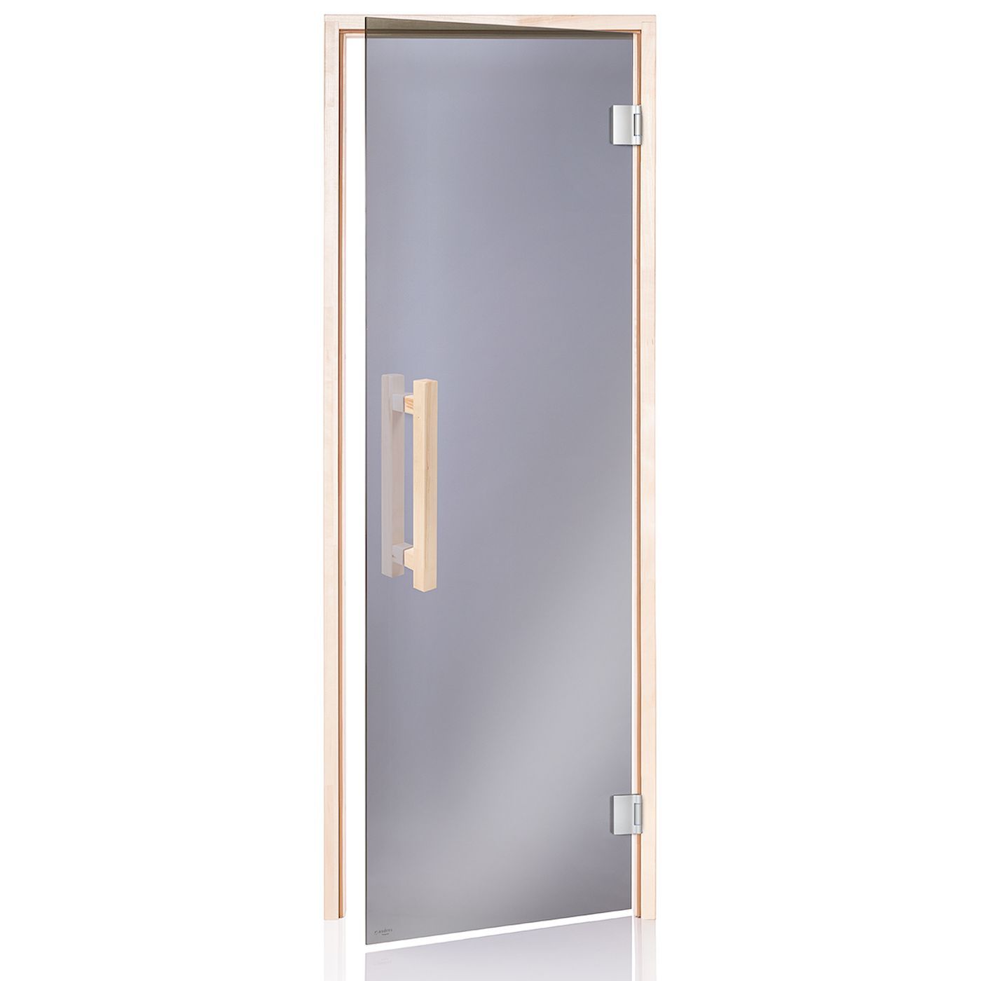 Saunan lasiovi Andres Glass Comfort 7x19, harmaa lasi, haapakarmi