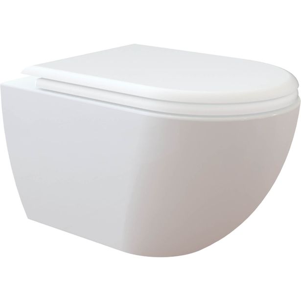WC-istuin Creavit Free Rimless, seinämalli, valkoinen, soft-close kansi