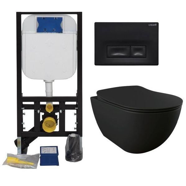 Seinä-WC-paketti Creavit GR50320-D2, musta