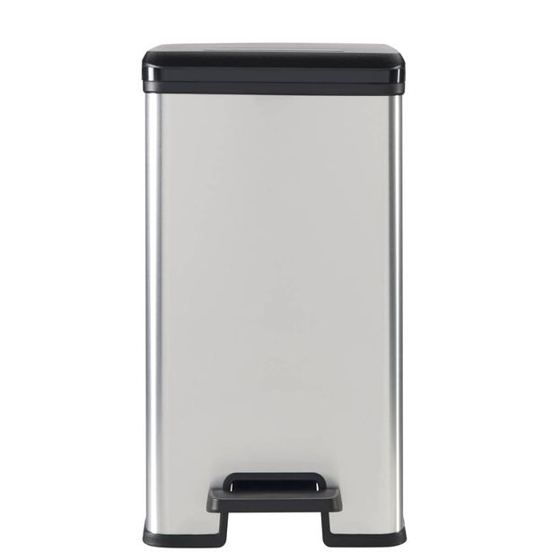 Roska-astia Curver Slim Bin polkimella 25L, 250x393x454mm, hopea/musta