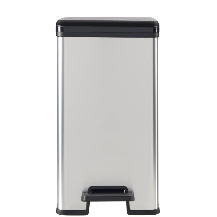 Roska-astia Curver Slim Bin polkimella 25L, 250x393x454mm, hopea/musta