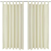 Creme mikro-satiini verhot lenkeillä 2kpl 140 x 225 cm