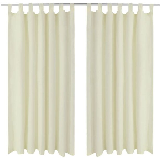 Creme mikro-satiini verhot lenkeillä 2kpl 140 x 245 cm_1