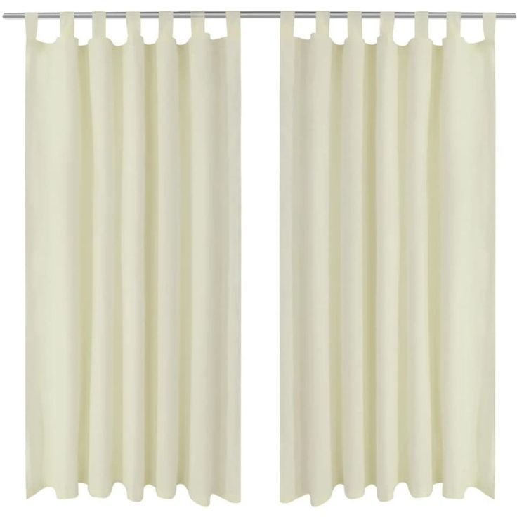 Creme mikro-satiini verhot lenkeillä 2kpl 140 x 245 cm_1