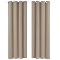 Creme pimennysverhot metallirenkailla 2 kpl 135 x 245 cm