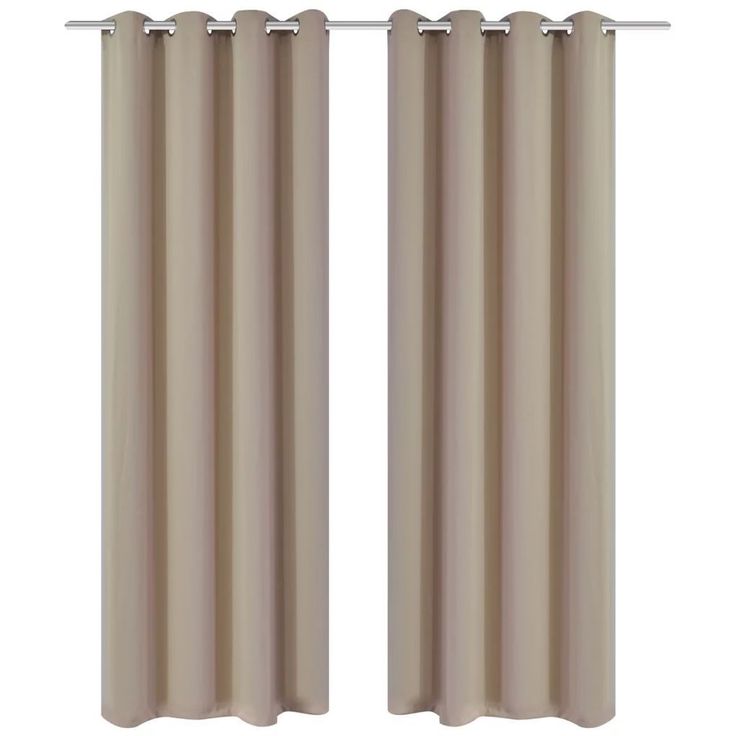 Creme pimennysverhot metallirenkailla 2 kpl 135 x 245 cm_1