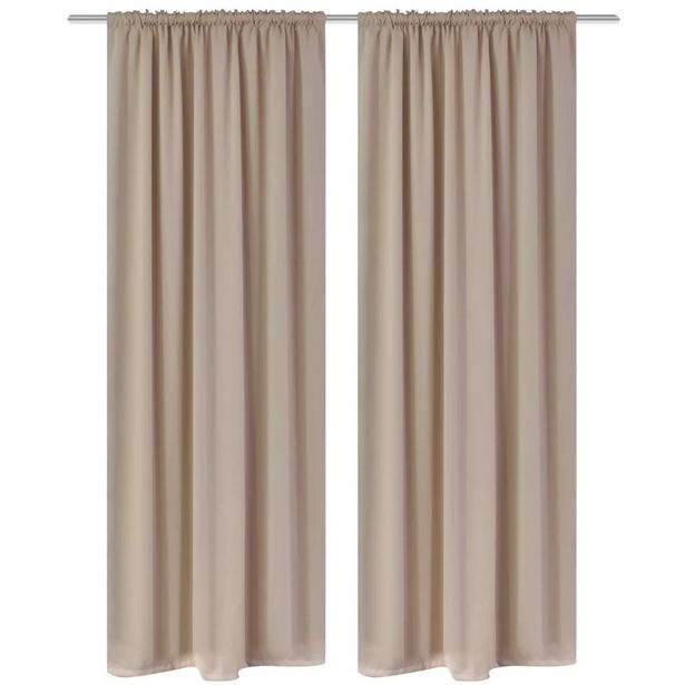 Creme pimennysverhot verhotankouralla 2 kpl 135 x 245 cm_1