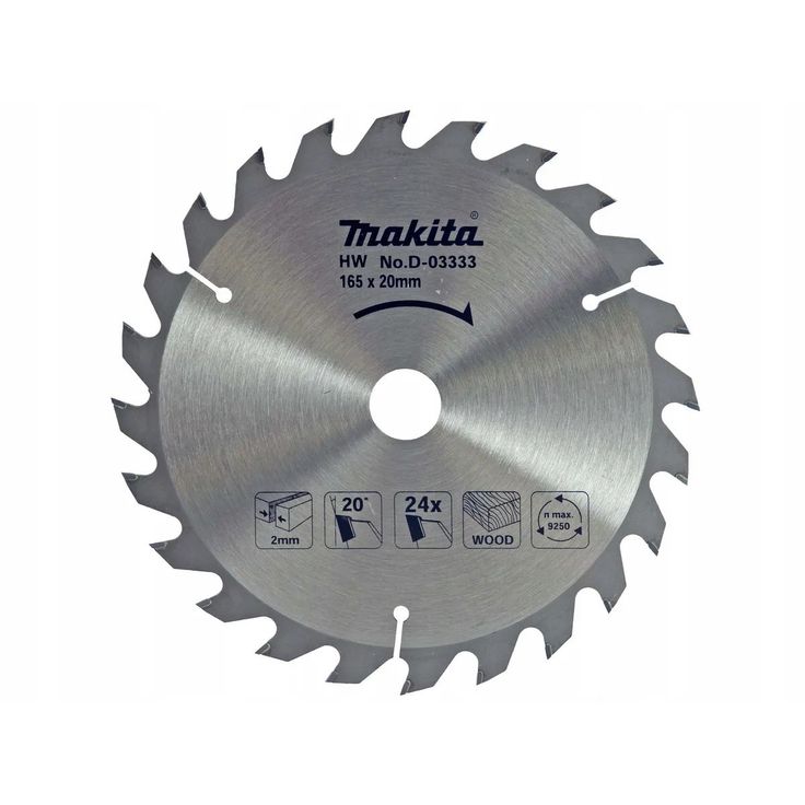 Pyörösahanterä Makita D-03333, 165x20x2.0mm, 24T