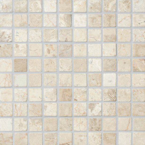 Marmorimosaiikki Qualitystone Square White, verkolla, 30 x 30 mm