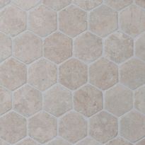 Marmorimosaiikki Qualitystone Hexagon White, verkolla, 60 x 60 mm