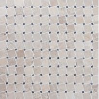 Marmorimosaiikki Qualitystone Diagonal White-Gray, verkolla, 50x50/10x10 mm