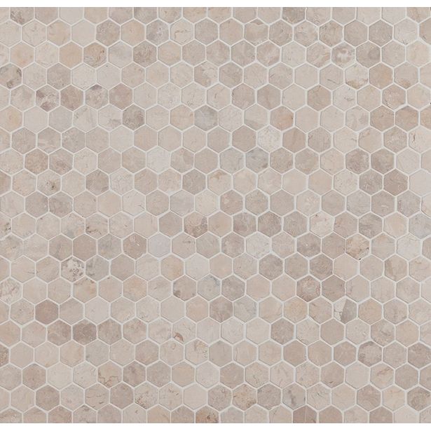 Mosaiikkilaatta Qualitystone Hexagon Mini White, 30x30mm