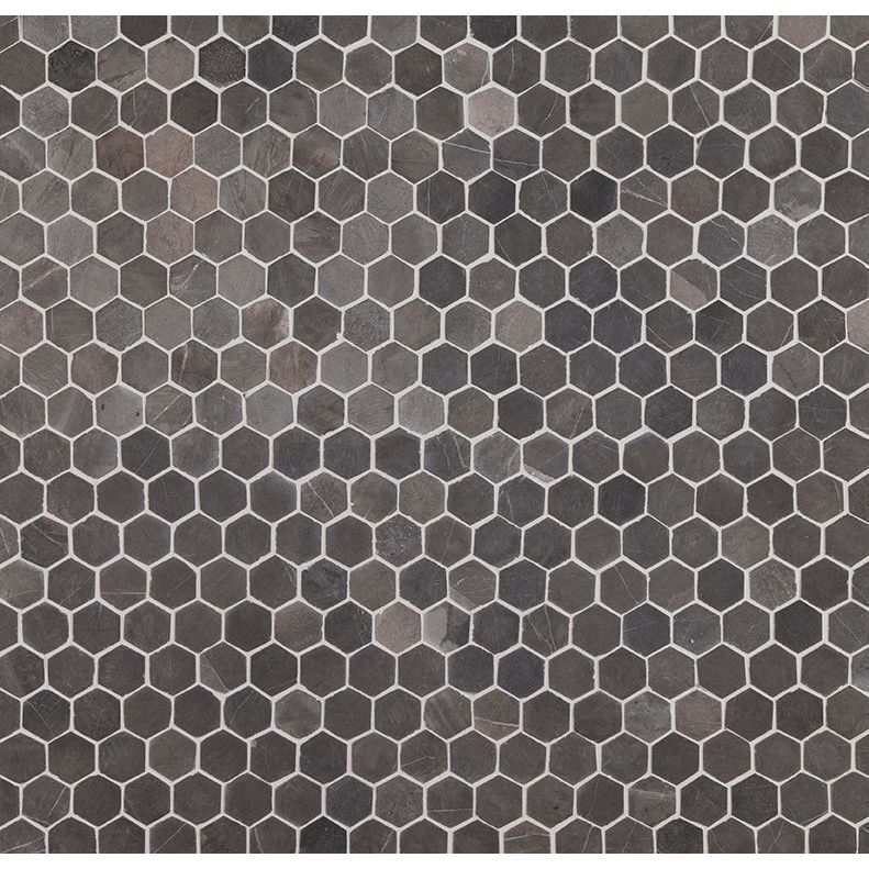 Mosaiikkilaatta Qualitystone Hexagon Mini Grey, 30x30mm