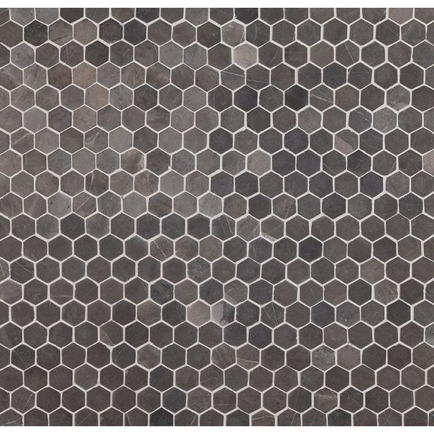 Mosaiikkilaatta Qualitystone Hexagon Mini Grey, 30x30mm