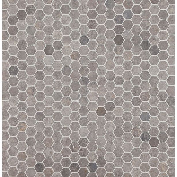 Mosaiikkilaatta Qualitystone Hexagon Mini Light Grey, 30x30mm