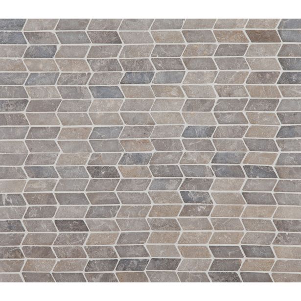 Mosaiikkilaatta Qualitystone Shevron Mini Light Grey, 25x60mm