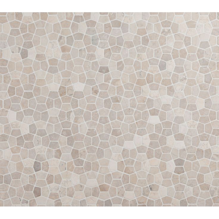 Mosaiikkilaatta Qualitystone Pentagon Mini White, 30x50mm