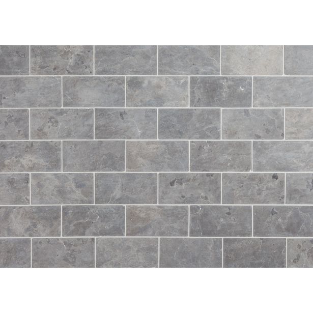 Luonnonkivilaatta Qualitystone Light Grey Marble Tile, 100x200mm