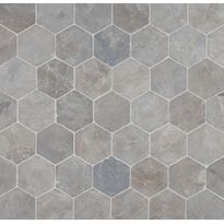 Luonnonkivilaatta Qualitystone Hexagon Light Grey, 100x100mm