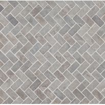Mosaiikkilaatta Qualitystone Herringbone Light Grey, 30x60mm