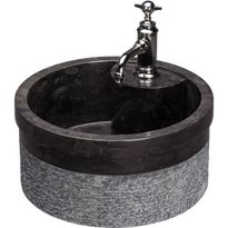 Pesuallas Qualitystone WB SOYAM, Ø450mm, andesiitti, musta