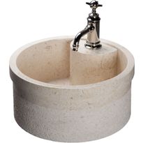 Pesuallas Qualitystone WB SOYAM, Ø450mm, marmori, beige
