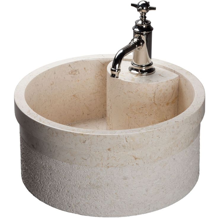 Pesuallas Qualitystone WB SOYAM, Ø450mm, marmori, beige