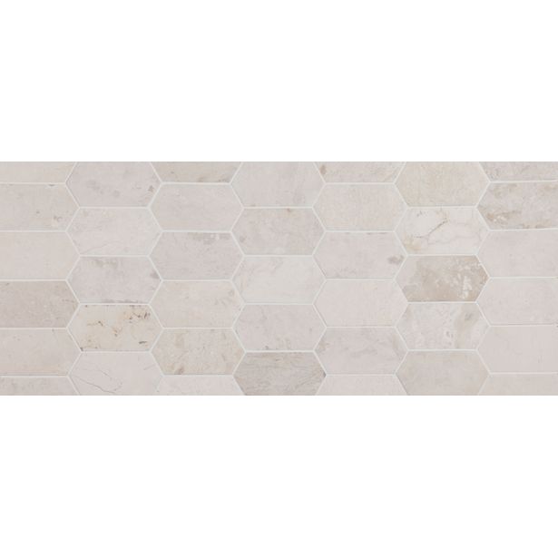 Luonnonkivilaatta Qualitystone Picket White Marble, 100x200mm