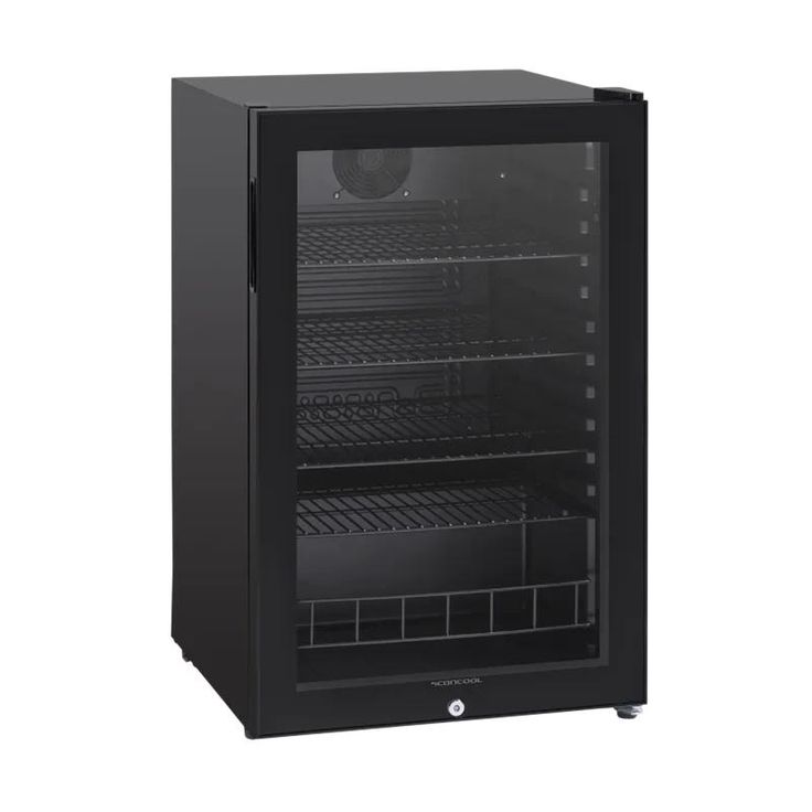 Jääkaappi lasiovella Scandomestic DC126BB, 54cm, musta