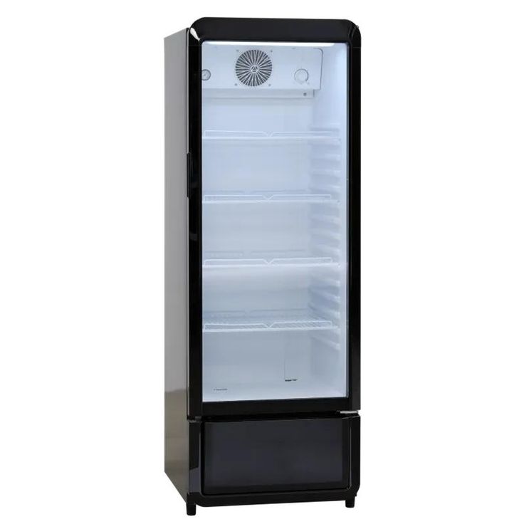 Jääkaappi lasiovella Scandomestic DC240BD, 54cm, musta