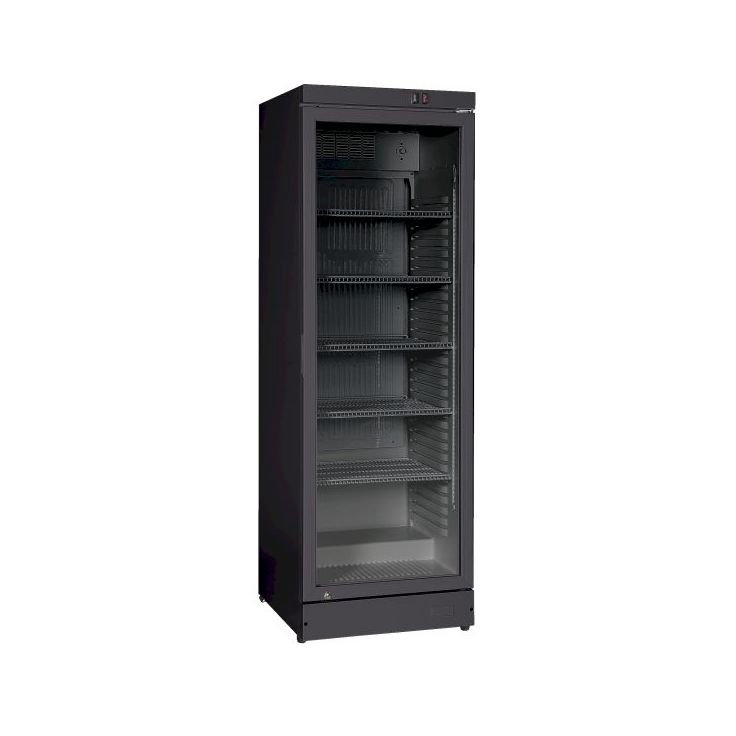 Jääkaappi Showcase Scandomestic DC389WD, 60cm, lasiovella, musta
